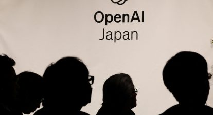 Journalists are silhouetted at OpenAI’s press conference about the opening of its first Asia office in Tokyo, Japan April 15, 2024. REUTERS/Kim Kyung-Hoon