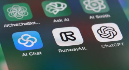 Shanghai,China-June 23rd 2023: RunwayML (AI video App by Runway company), OpenAI ChatGPT and other AI application software on screen.